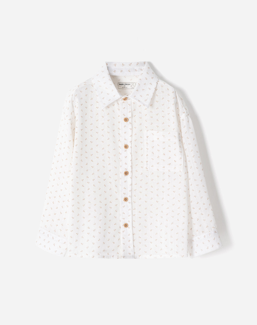 Camisa manga larga regular estampada niño