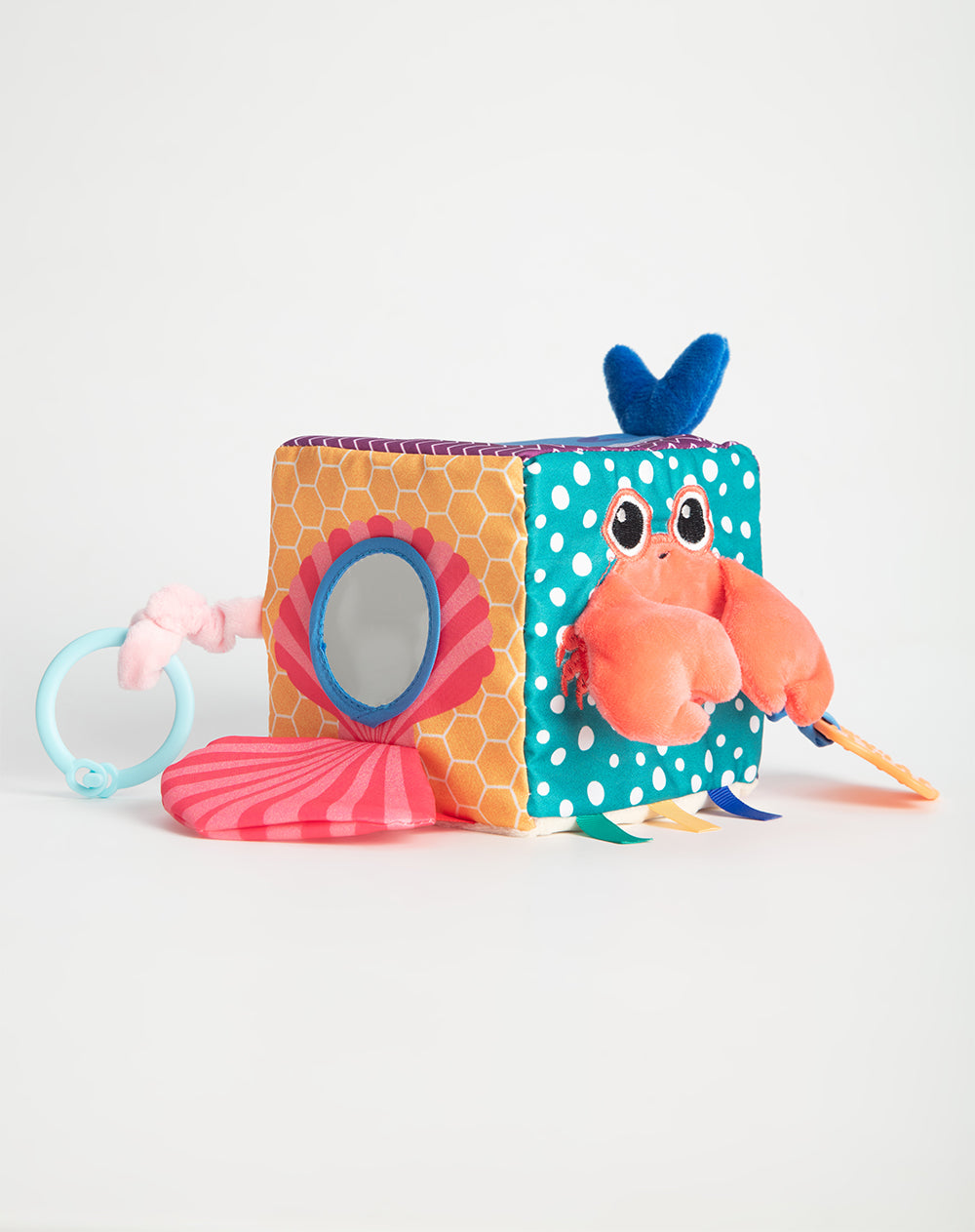 Cubo sensorial texturas y sonidos para bebé