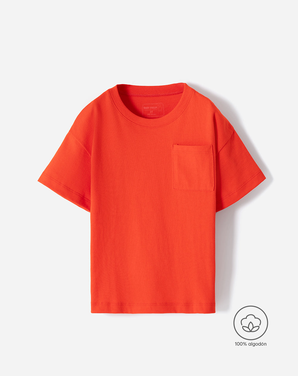 Camiseta oversize algodón naranja brillante niño
