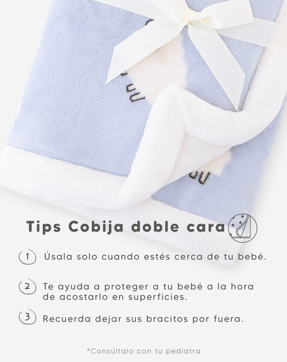 Cobija azul estampado
