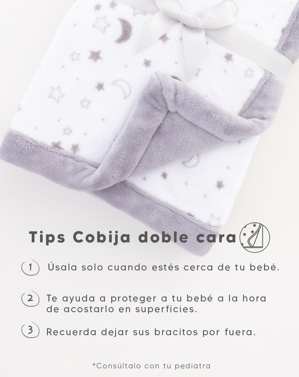 Cobija para bebé acolchada estampada