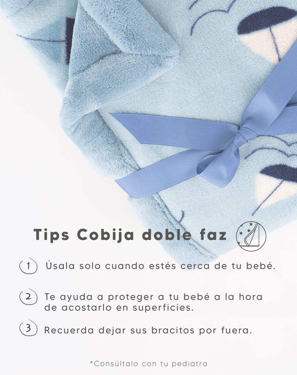 Cobija acolchada estampada bebé niño