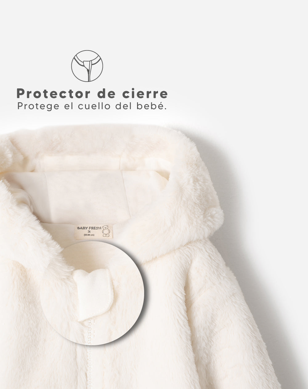 Chaqueta textura peluche crema bebé unisex