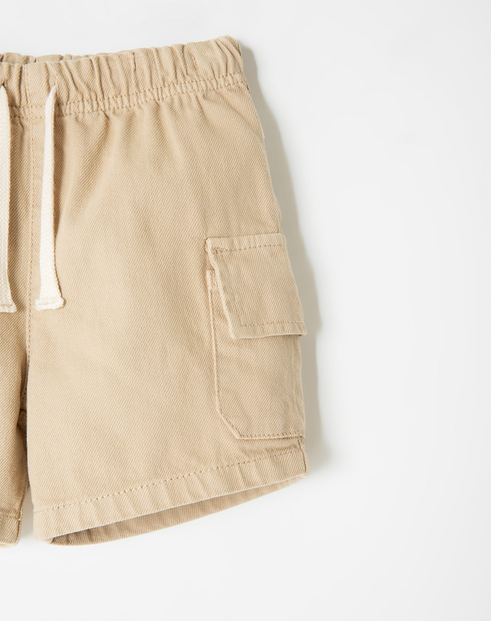 Bermuda cargo denim algodón beige niño