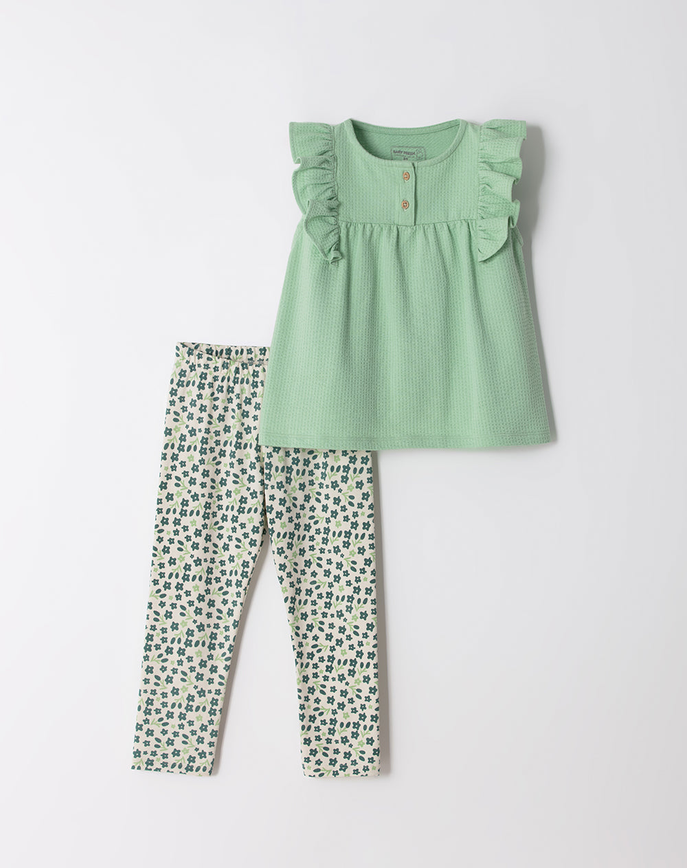 Conjunto niña camiseta + pantalón verde