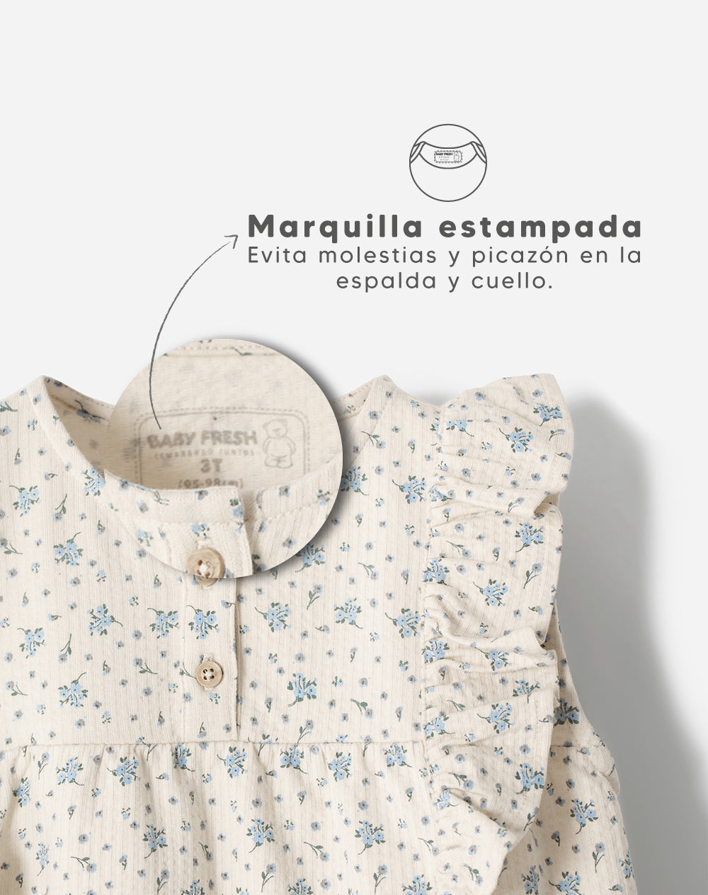 Conjunto pantalon largo beige estampado