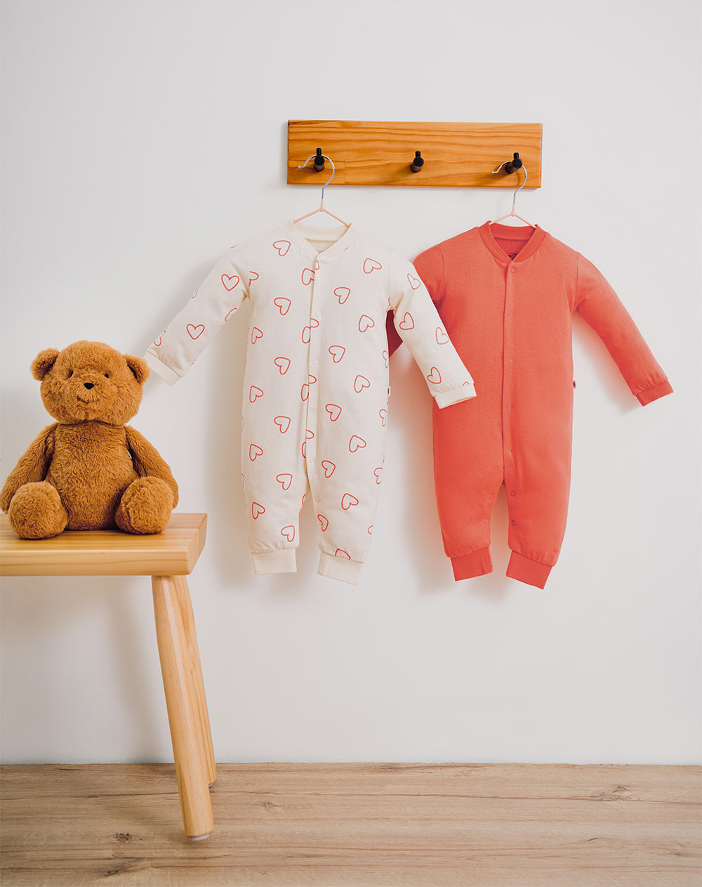 Pijama bebé niña x2 algodón con botones a presión surtida