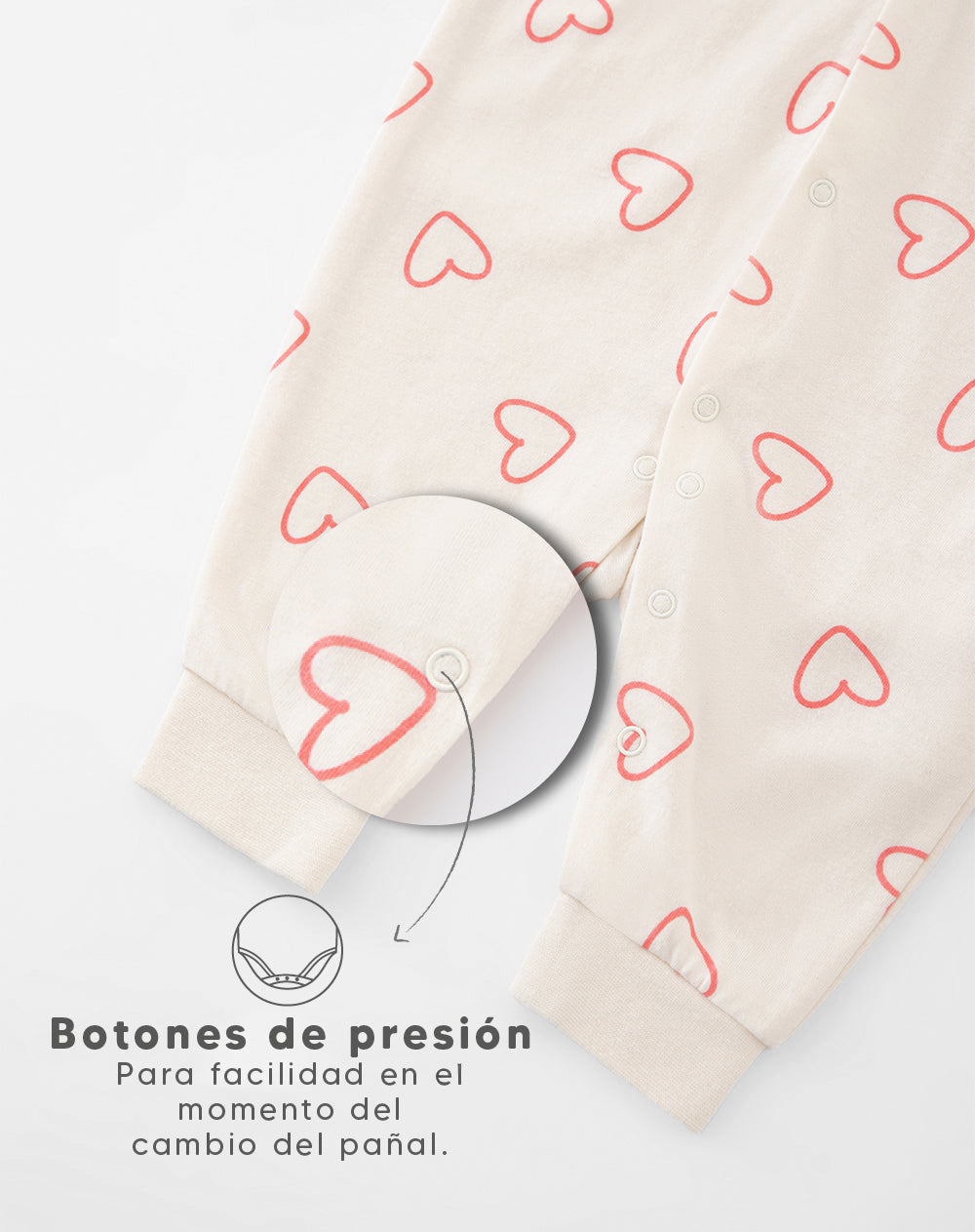 Pijama bebé niña algodón botones a presión x2unds surtida