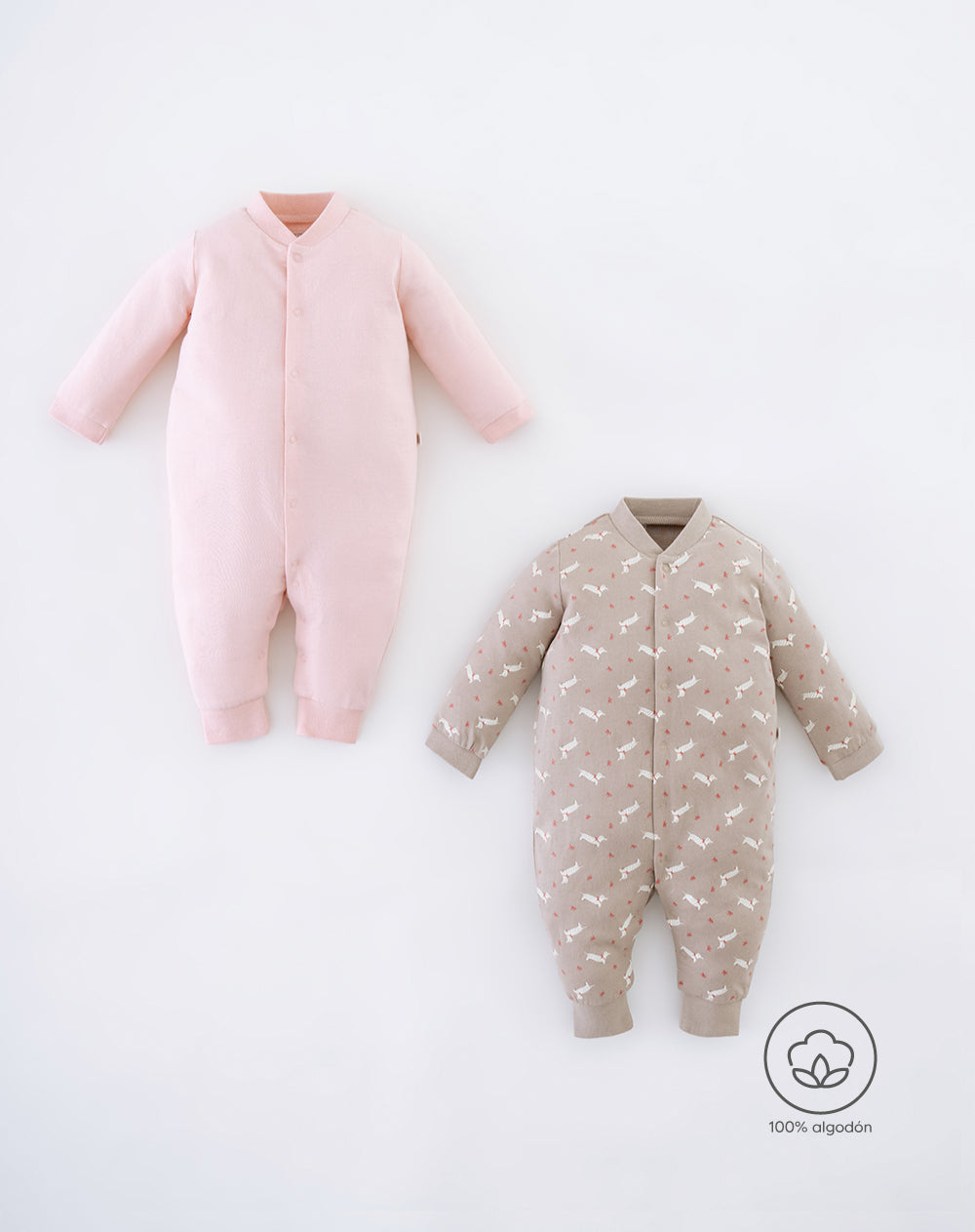 Pijama bebé niña algodón botones a presión x2unds surtida