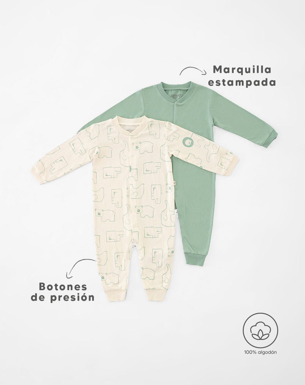 2 pijamas regular fit manga larga surtida