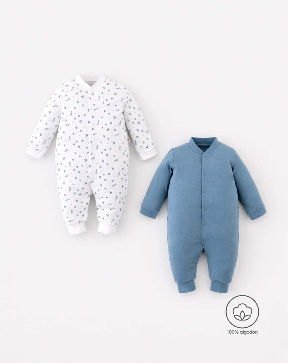 Pijama algodón botones a presión x2unds surtido bebé niño