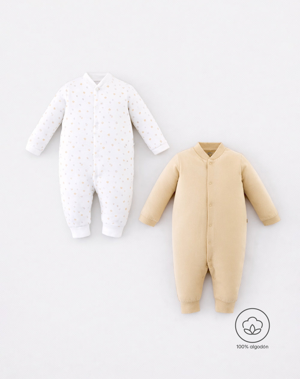 Pijama algodón botones a presión x2unds surtida bebé unisex