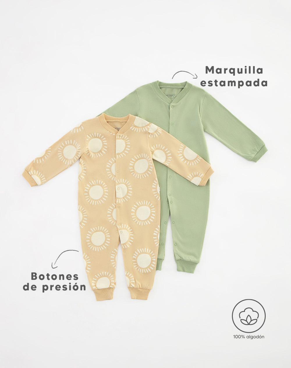 2 pijamas regular fit manga larga surtida