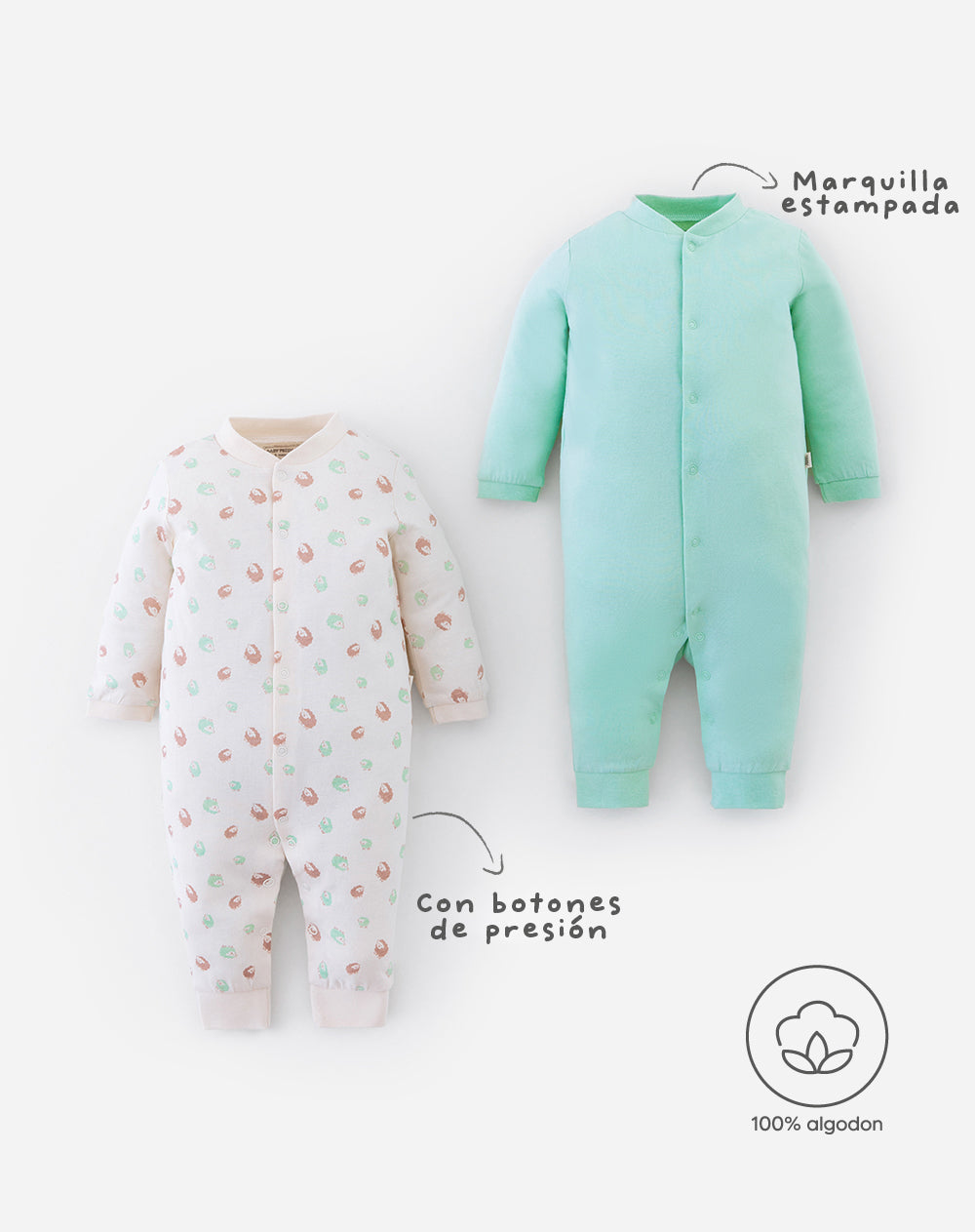 2 pijamas regular fit manga larga surtida