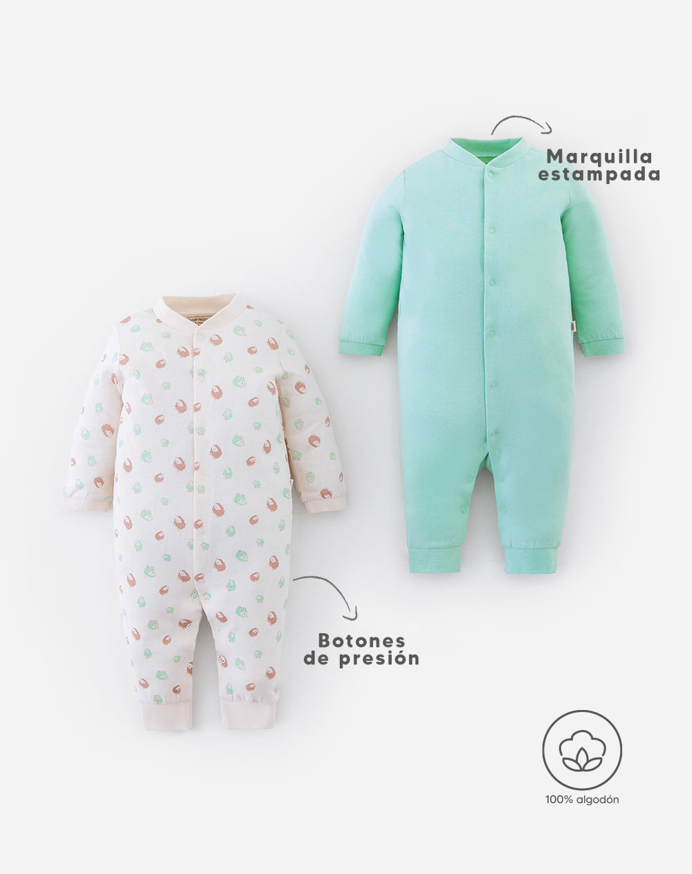 2 pijamas regular fit manga larga surtida