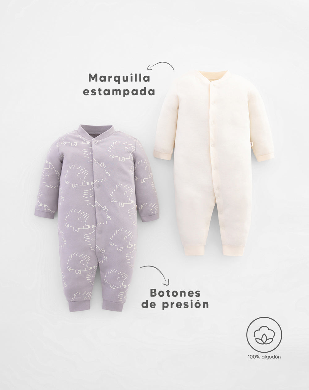 2 pijamas regular fit manga larga surtida