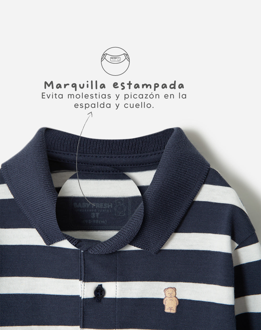 Polo regular fit azul con rayas