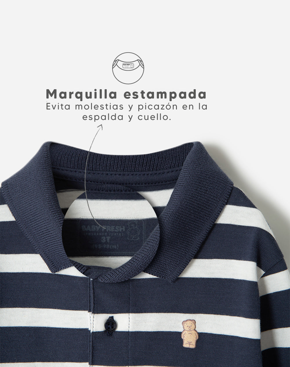 Polo regular fit azul con rayas