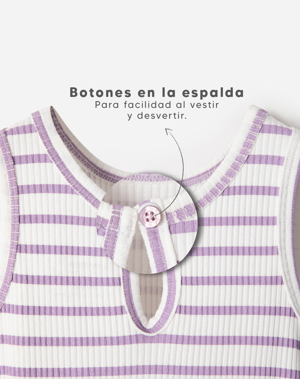 Enterizo regular fit lila rayas