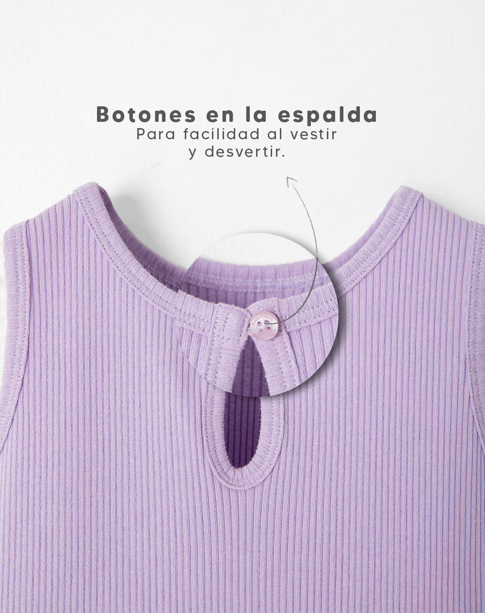 Enterizo corto algodón morado niña