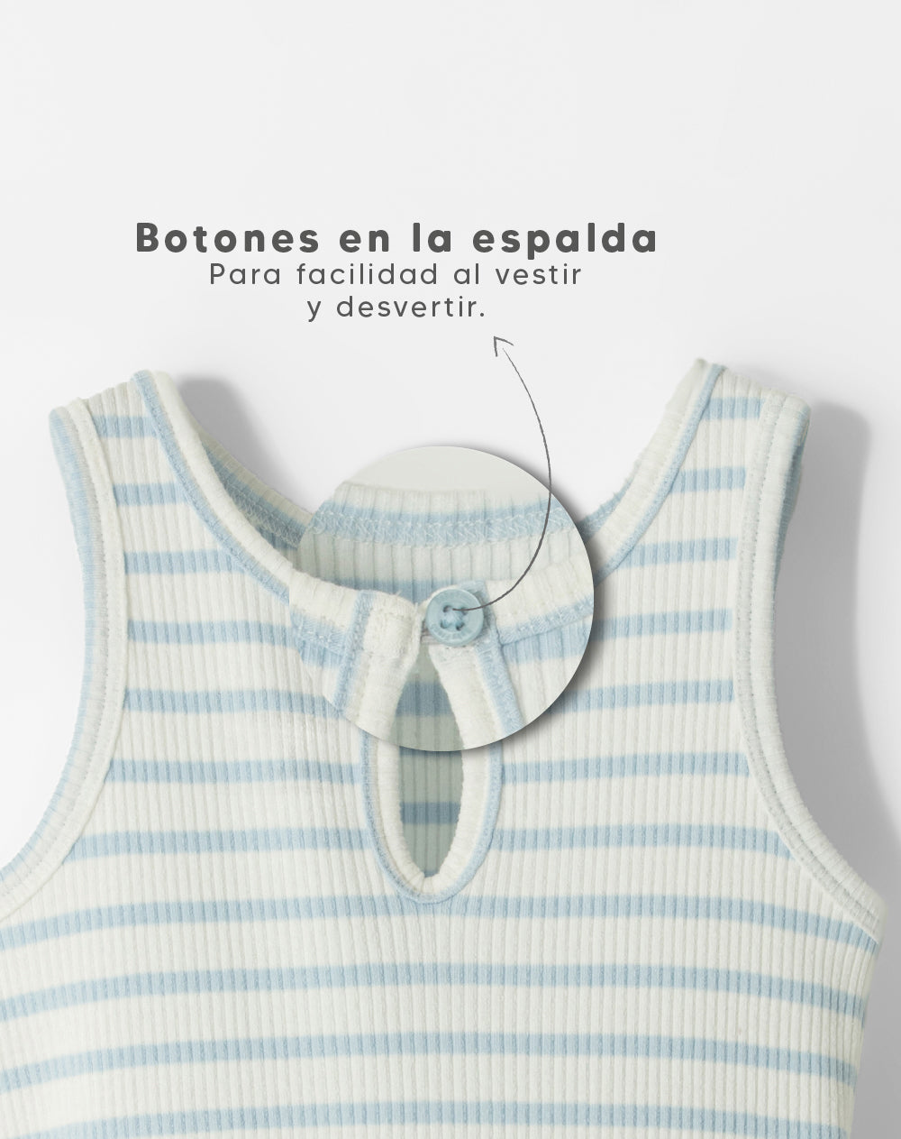 Enterizo regular fit rayas azules