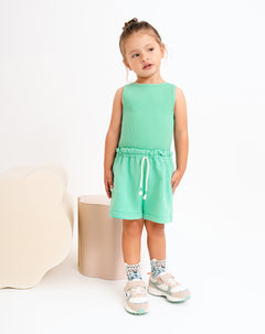 Enterizo corto regular verde niña