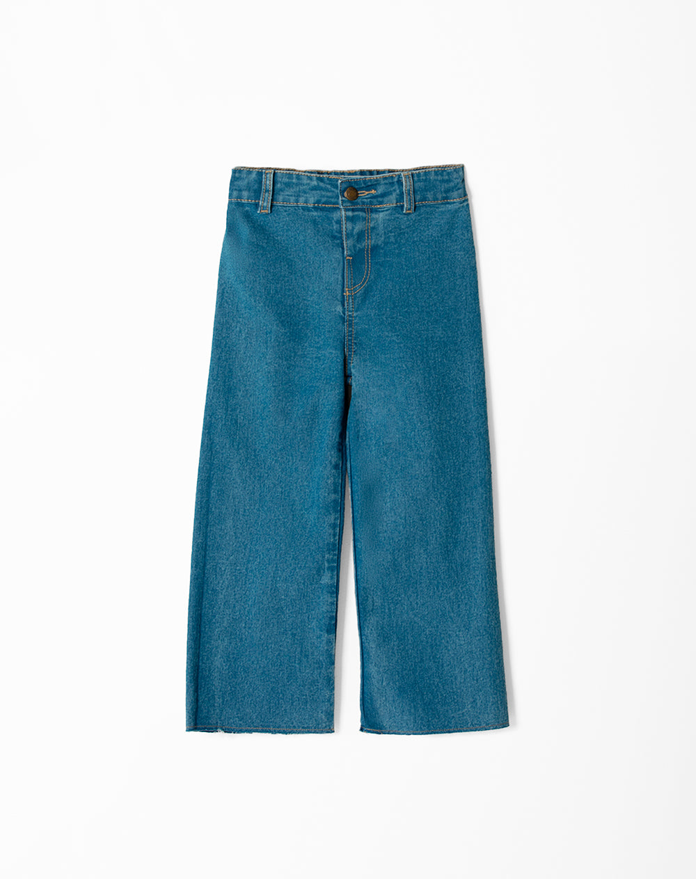 Pantalón regular fit tiro alto indigo medio