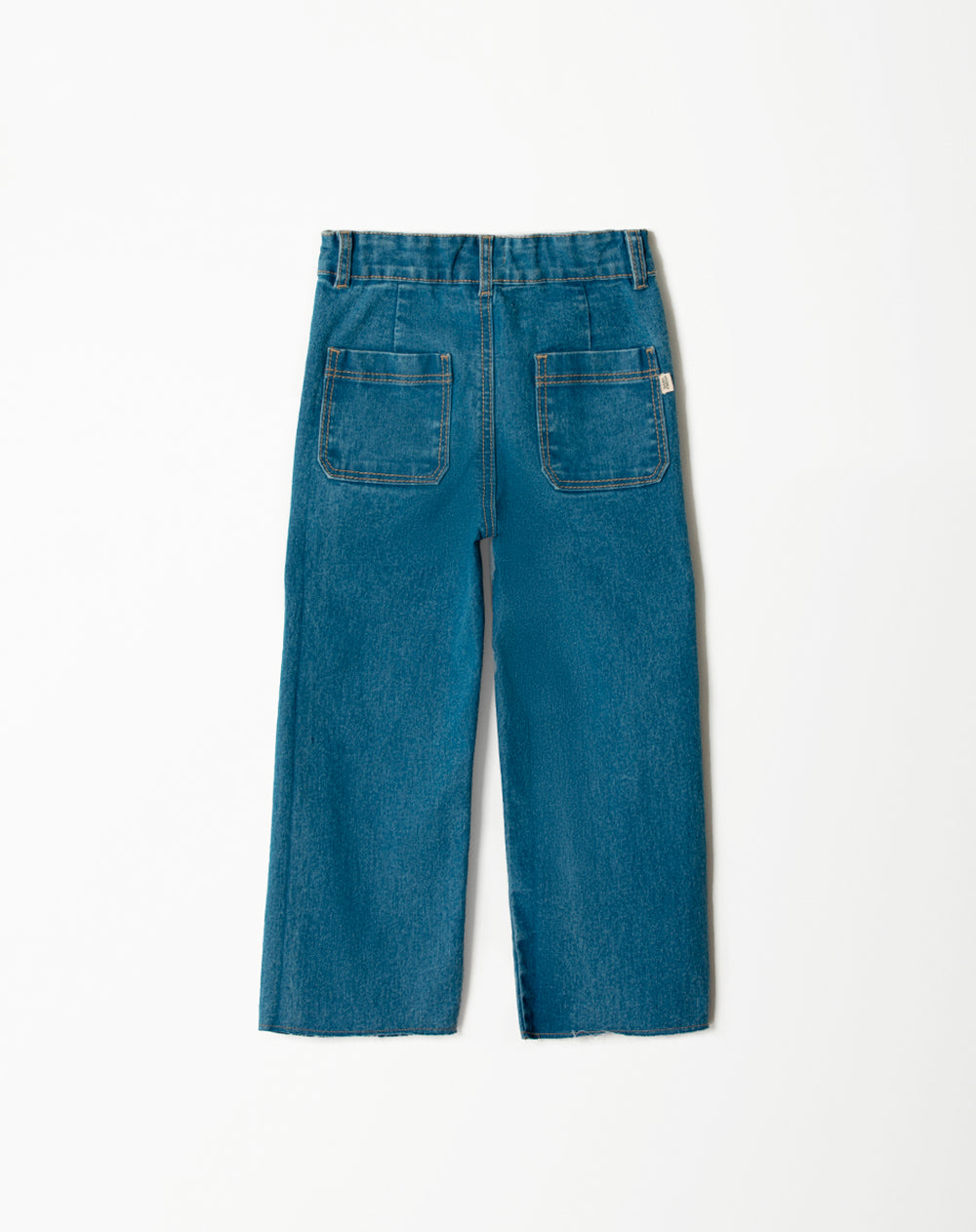 Pantalón regular fit tiro alto indigo medio