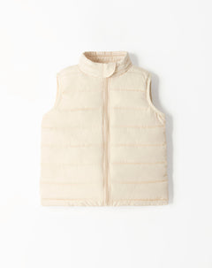 Chaleco acolchado crema niña