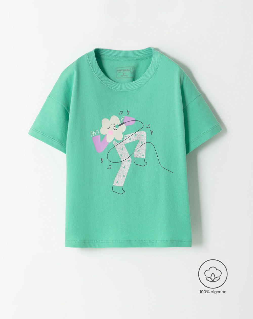 Camiseta regular fit manga corta verde