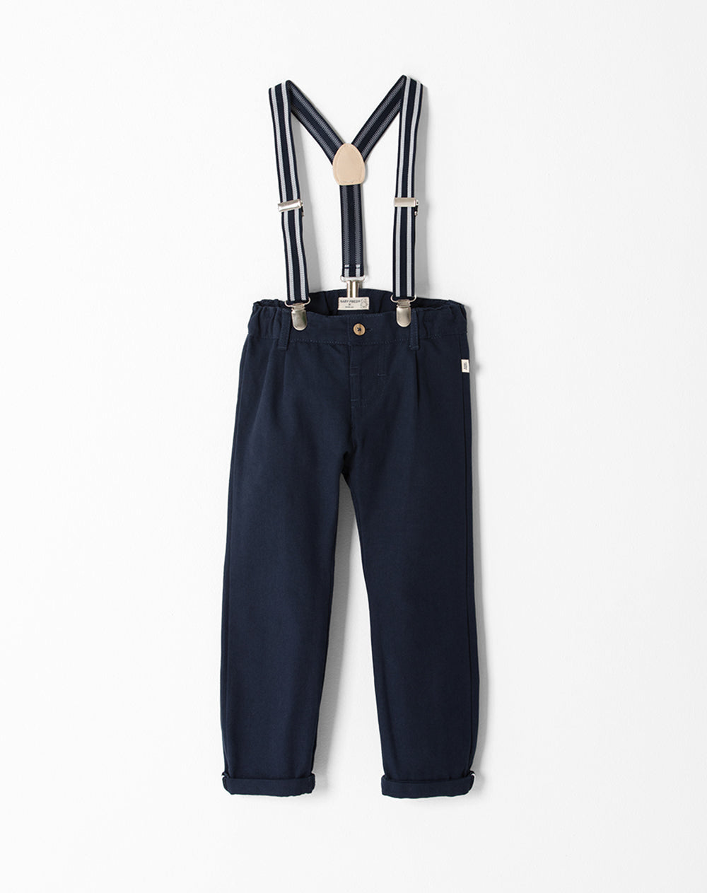 Pantalón regular fit tiro medio en drill azul
