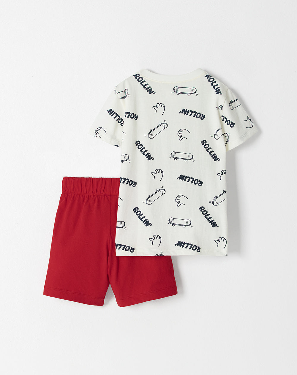 Pijama niño camiseta + short algodón surtida estampada