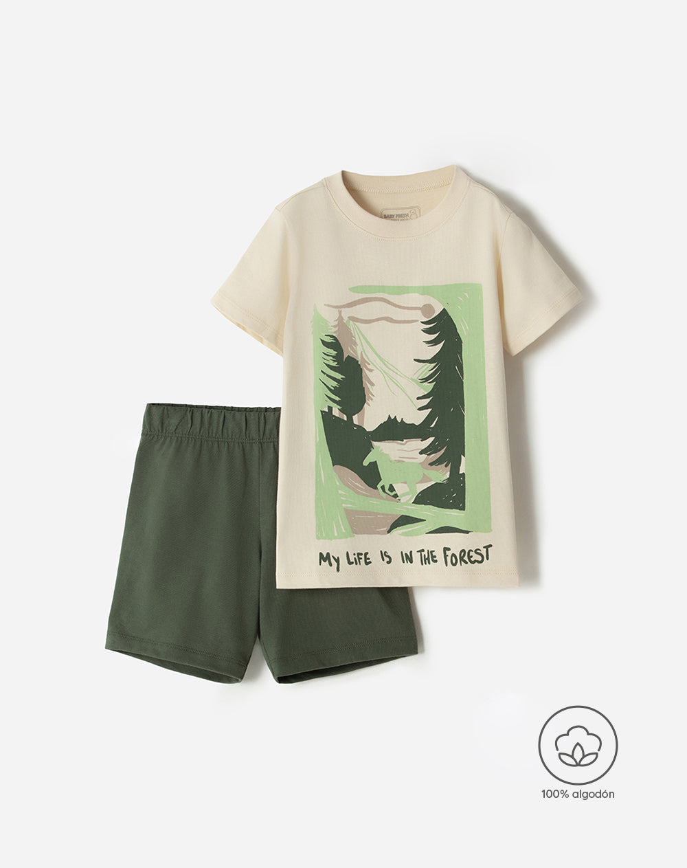 Pijama niño camiseta + short algodón surtida estampada