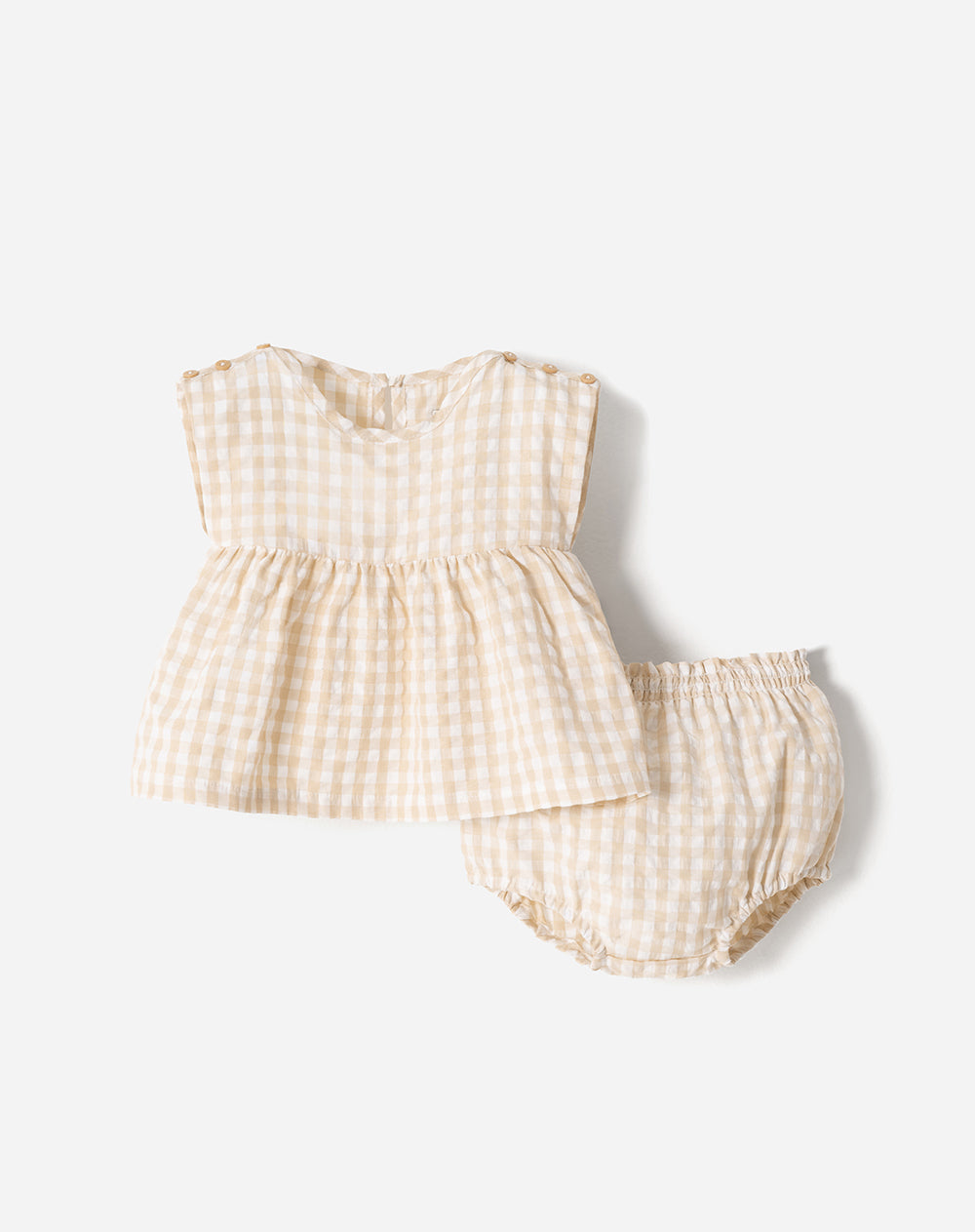 Conjunto blusa + bloomer amarillo bebé niña