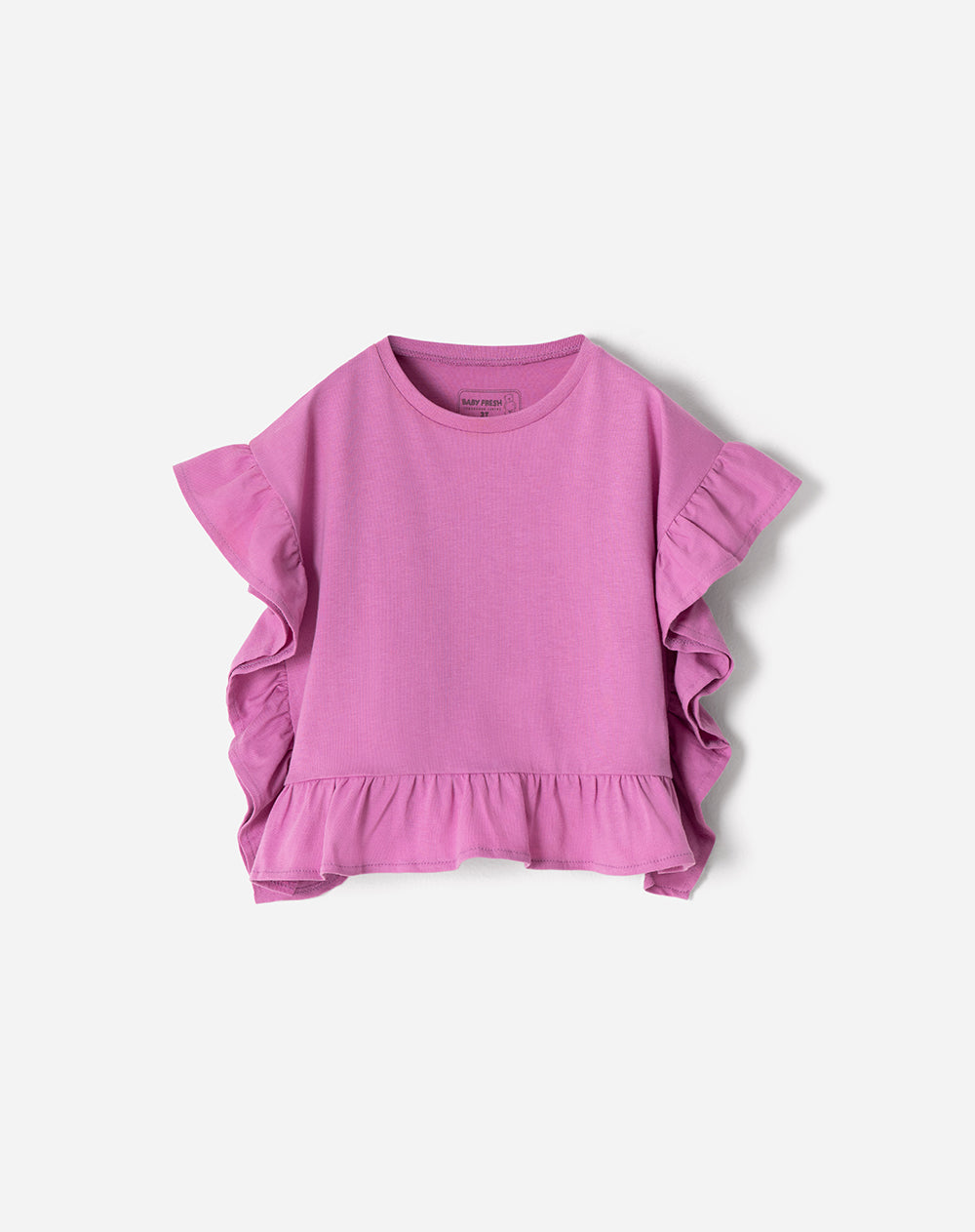 Camiseta algodón fucsia niña