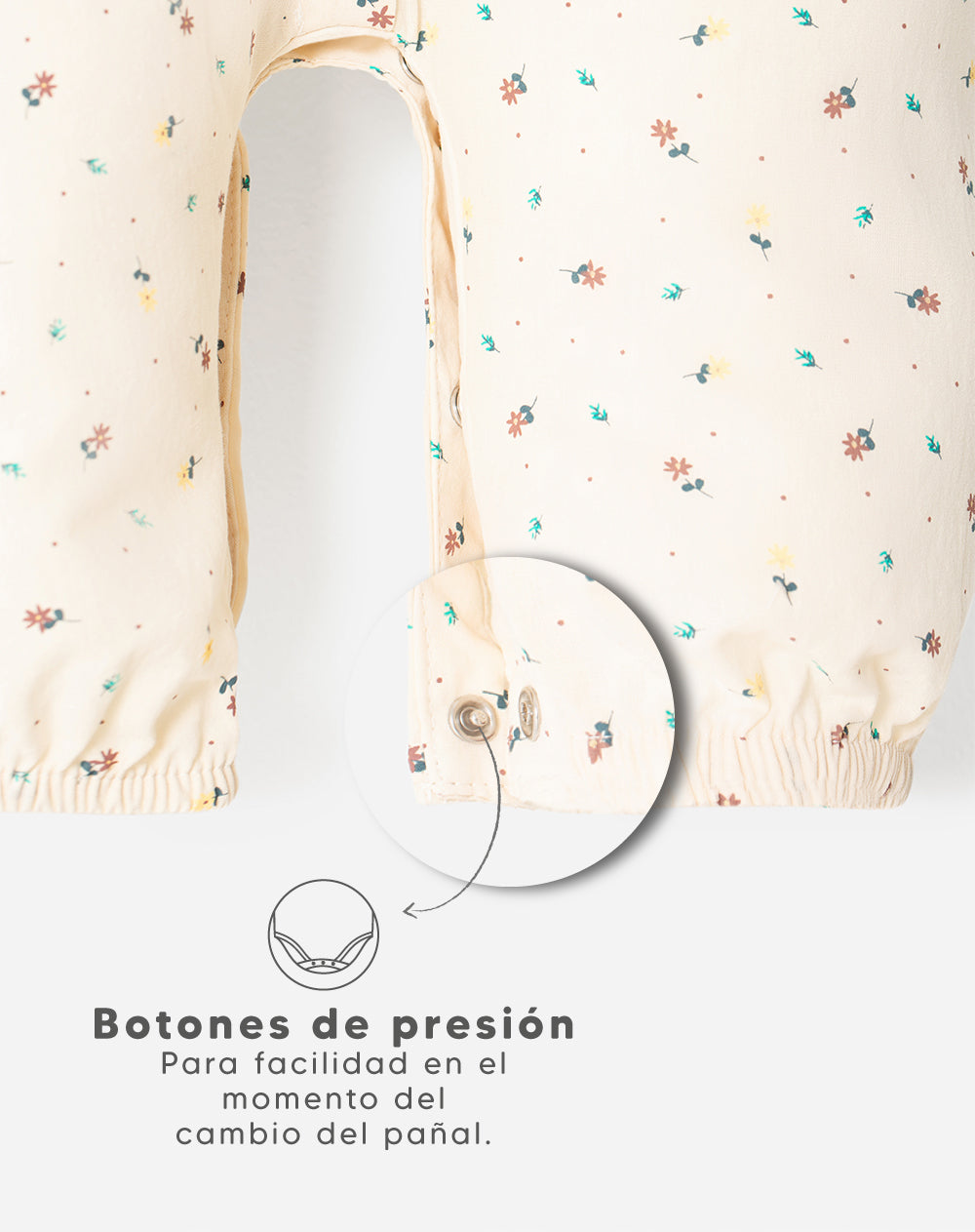 Enterizo bombacho algodón estampado bebé niña