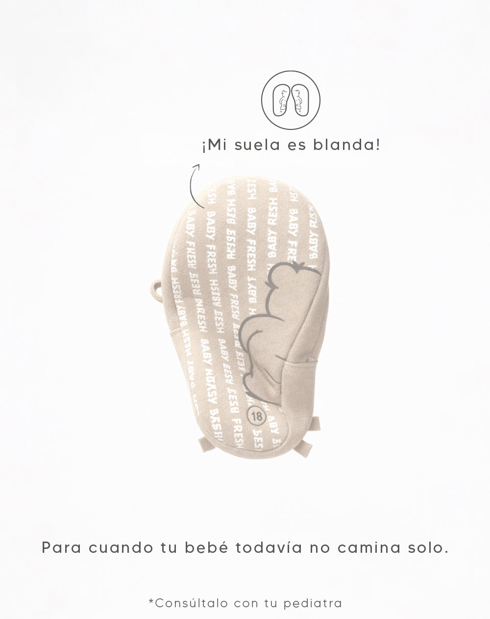 Zapatos tipo loafer suela blanda beige bebé niña