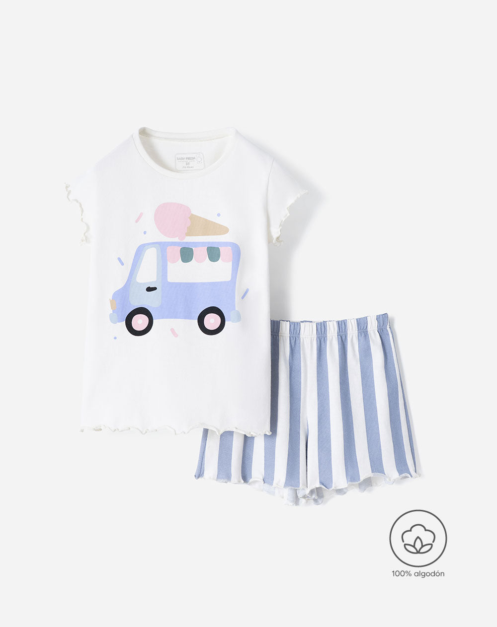 Pijama camiseta + short niña