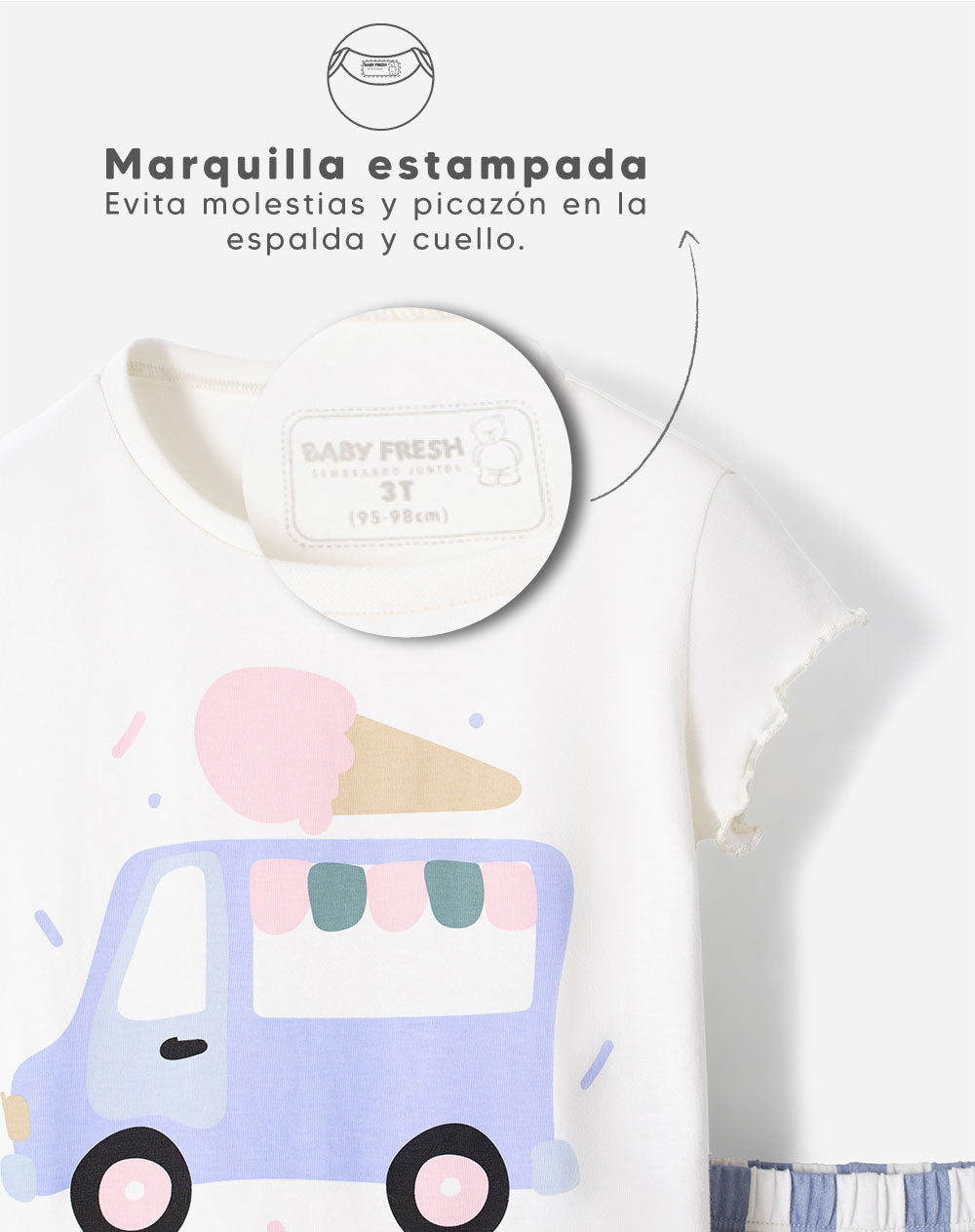 Pijama camiseta + short niña
