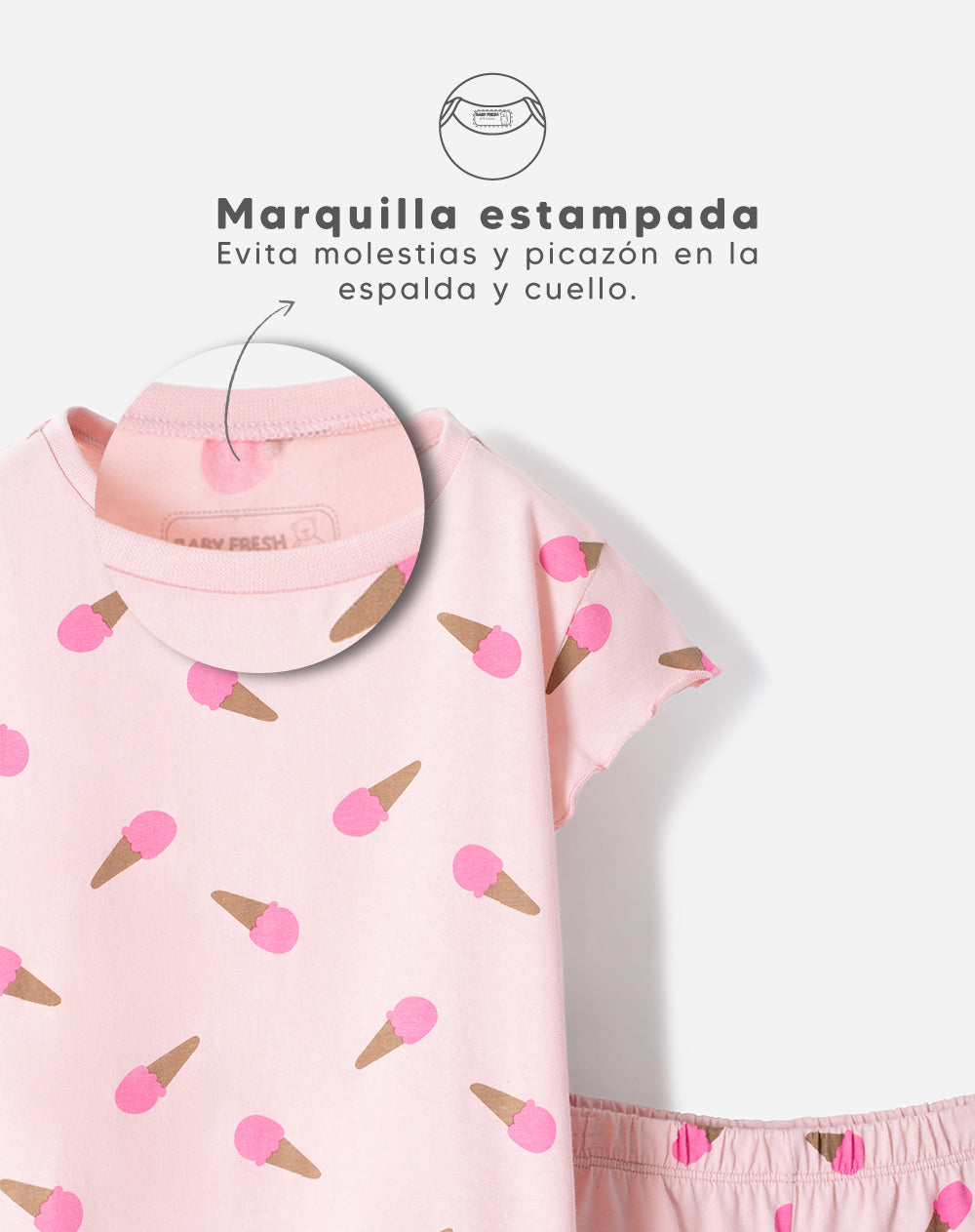 Pijama camiseta + short niña