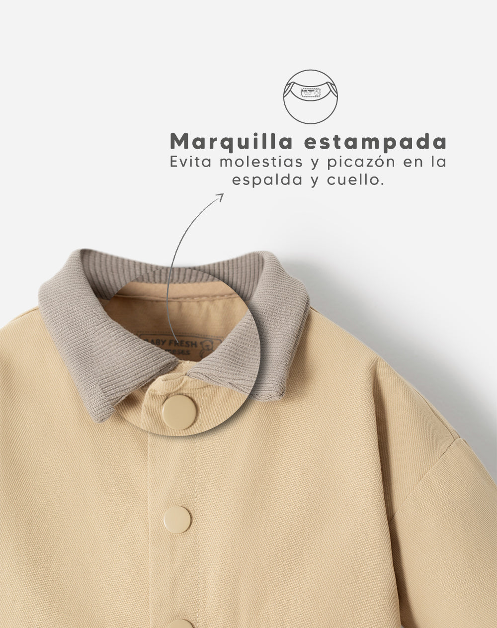 Chaqueta oversize algodón beige bebé niño