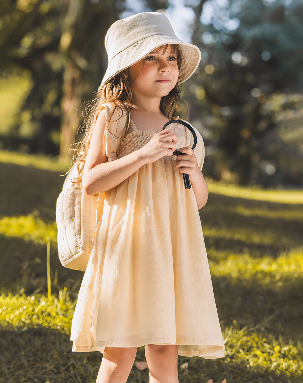 Vestido corto tull amarillo niña