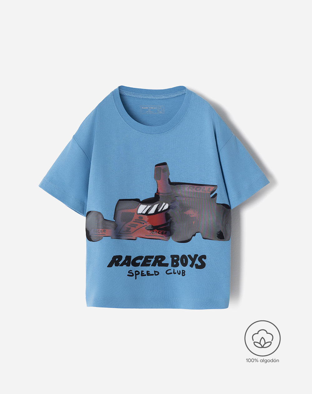 Camiseta oversize algodón azul niño