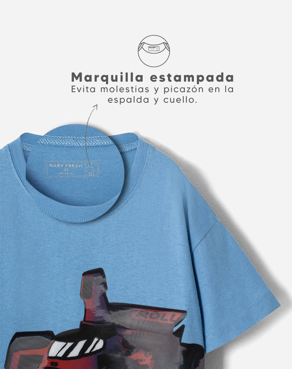 Camiseta oversize algodón azul niño