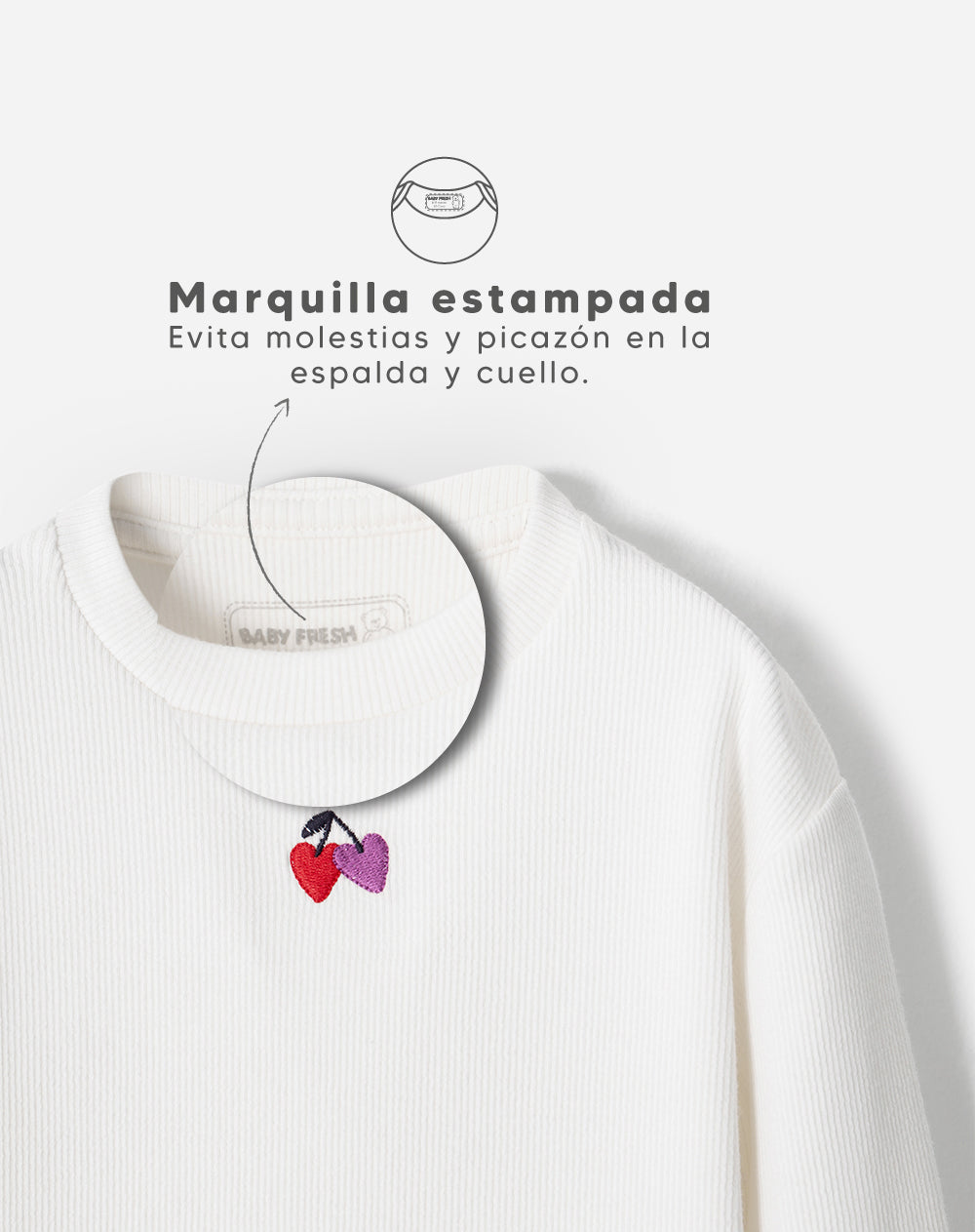 Camibuzo regular acanalado blanco niña