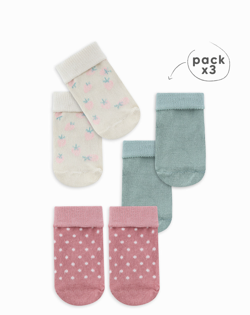3 pares de medias largas surtido