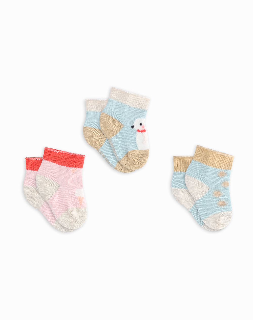 Medias bebé niña algodón largas pack x3 surtido