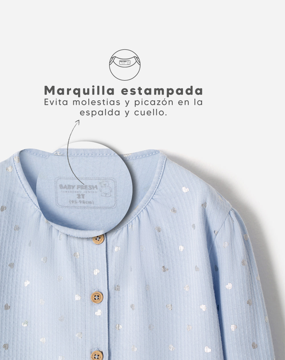 Camisa manga larga regular estampada niña