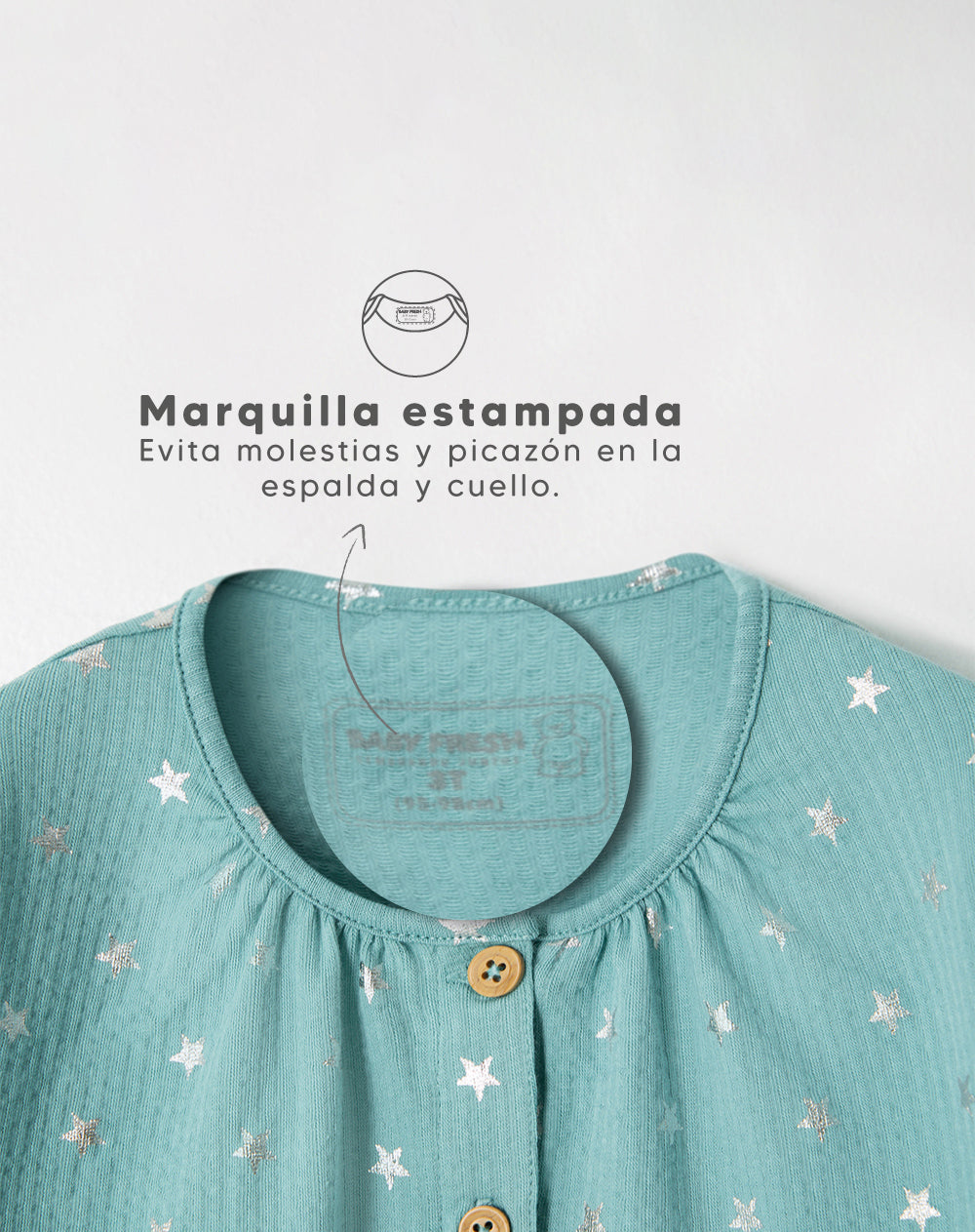 Camiseta regular fit manga larga verde estampada