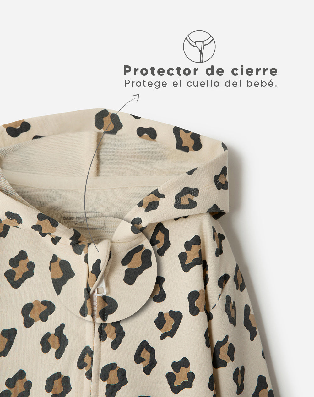 Buzo regular fit crema estampado